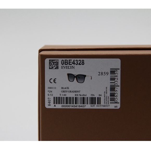 NEW BE4328 3001/11 WOMEN’S SUNGLASSES BURBERRY B 4328 BLACK EYEWEAR BURBERRY - Picture 13 of 13